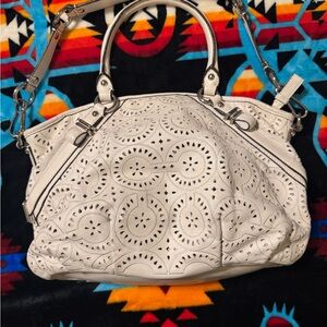 Elegant Coach White Designer Handbag